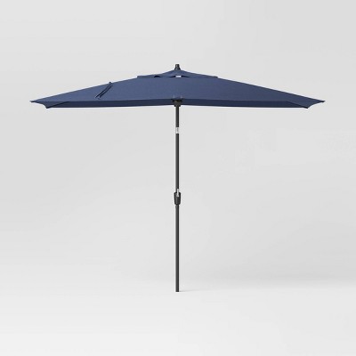 6'x10' Rectangular Outdoor Patio Market Umbrella with Black Pole - Threshold™