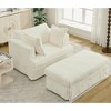 PAGED Modern Accent Chair and Ottoman Set, Comfy Sofa Chair with Side Table and Movable Footrest, Living Room Chair for Bedroom - 2 of 4