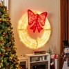 Tangkula 48 Inch Lighted Christmas Mesh Wreath Pre-Lit Festive Wreath w/ 200 LED Bulbs - 2 of 4