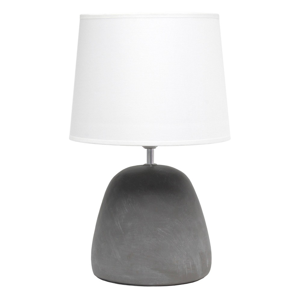 Photos - Floodlight / Street Light Round Concrete Table Lamp with Shade White - Simple Designs: Modern Gray B