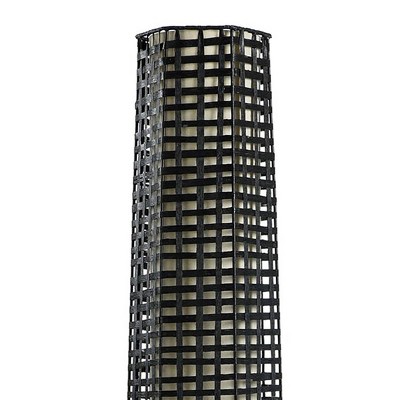 65-Inch Black Woven Linen Torchiere Floor Lamp