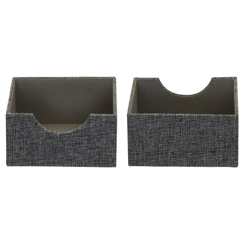 Household Essentials Set of 2 Square Drawer Trays Graphite Linen, 6 of 10