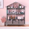 Martha Stewart Kids' Deluxe Dollhouse Bookshelf: Children's Wooden Bookcase and Miniature Toy Organizer with Bins - 4 of 4
