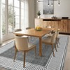Modern Area Rugs Washable Bordered Floor Carpet, Foldable Contemporary Striped Indoor Mat, Non-Slip Low Pile Accent Rugs for Bedroom, Kitchen, Laundry - 3 of 4