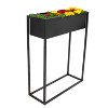 Sunnydaze Modern Simplicity 27.5" H Cold-Rolled Steel Outdoor Elevated Planter - Black Powder-Coated Finish - 4 of 4