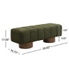 50" Boucle Upholstered Dining Bench,Ottoman with Round Wood Legs for Dining Bedroom Entryway Living Room,No-Assembly-Baofuwish - 4 of 4