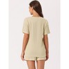 cheibear Women's Casual Shorts Sleeves Lounge Tops with Shorts Pajama Sets - 4 of 4