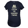 Maternity Keep Calm I'm Having Twins T Shirt Cute Funny Pregnancy Announcement Tee - Crazy Dog Maternity T Shirt - 2 of 4
