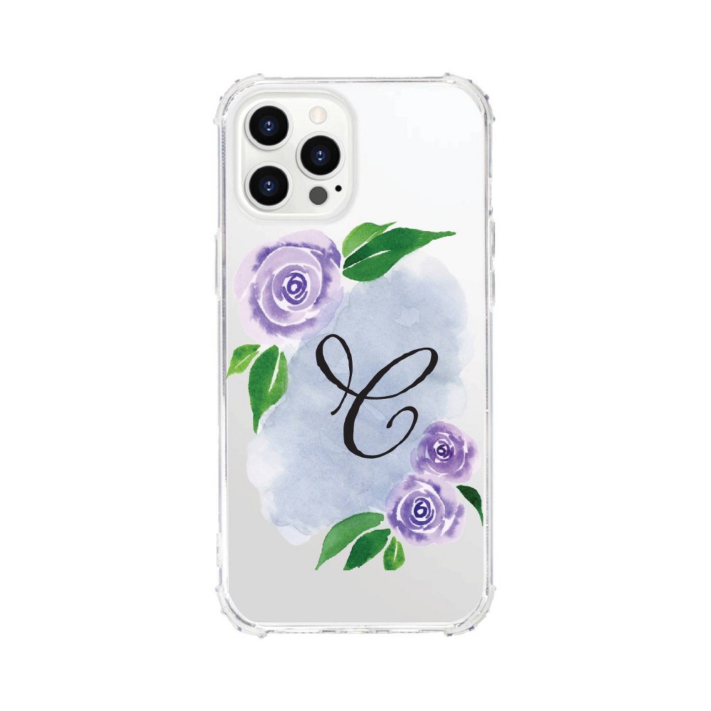 OTM Essentials iPhone 15 Pro Monogram Clear Tough Edge Floral Script Case - C: Centon TPU Classic Pattern
