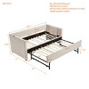 GDFStudio Milton Modern Wood and Velvet Twin Size Daybed - 4 of 4