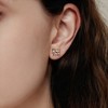 Turandoss 18K Gold Initial Stud Earrings for Women Girls - S925 Sterling Silver Post Diamond Flat Back Earring Hypoallergenic, Christmas Gifts for Her - 4 of 4
