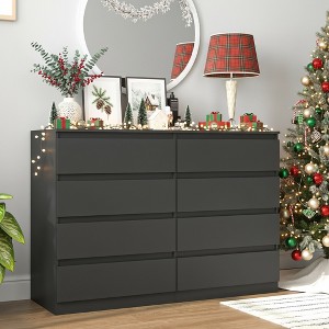 Resenkos Mid Century Modern 8 Drawer Dresser for Bedroom with Hidden Handle - 1 of 4