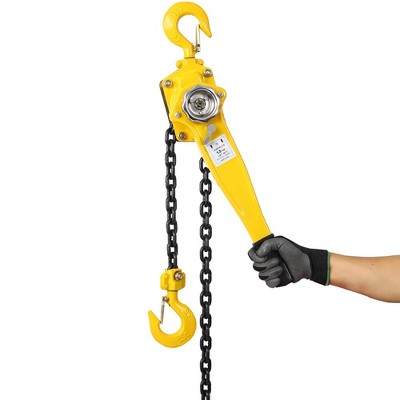 Lever Chain Hoist 3300LBS 1.5 Ton 20FT Come Along Steel Chain Leading With Heavy Duty Hooks Lever Block Hand Come Along