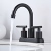 WOWOW 4 in. Centerset Double Handle High Arc Bathroom Faucet with Drain Kit Included - 3 of 4