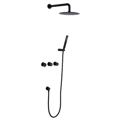 ONWITH 1.5 GPM 10 in. Rain Shower System Wall Mounting Dual Bathroom Shower Set with Shower Heads