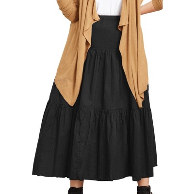 ellos Women's Plus Size Tiered Crinkle Skirt
