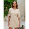 EXLURA Women's Summer Short Sleeve T Shirt Dress Casual Crewneck Resort Wear Tops - 4 of 4
