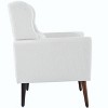 Cesicia White Accent Chair Modern Fabric Living Room Chairs Comfy Reading Chair for Living Room Bedroom - 3 of 4