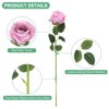 Unique Bargains Plastic Durable Realistic Bendable Artificial Roses Flowers with Long Stem 20 In 20 Pcs - 2 of 4