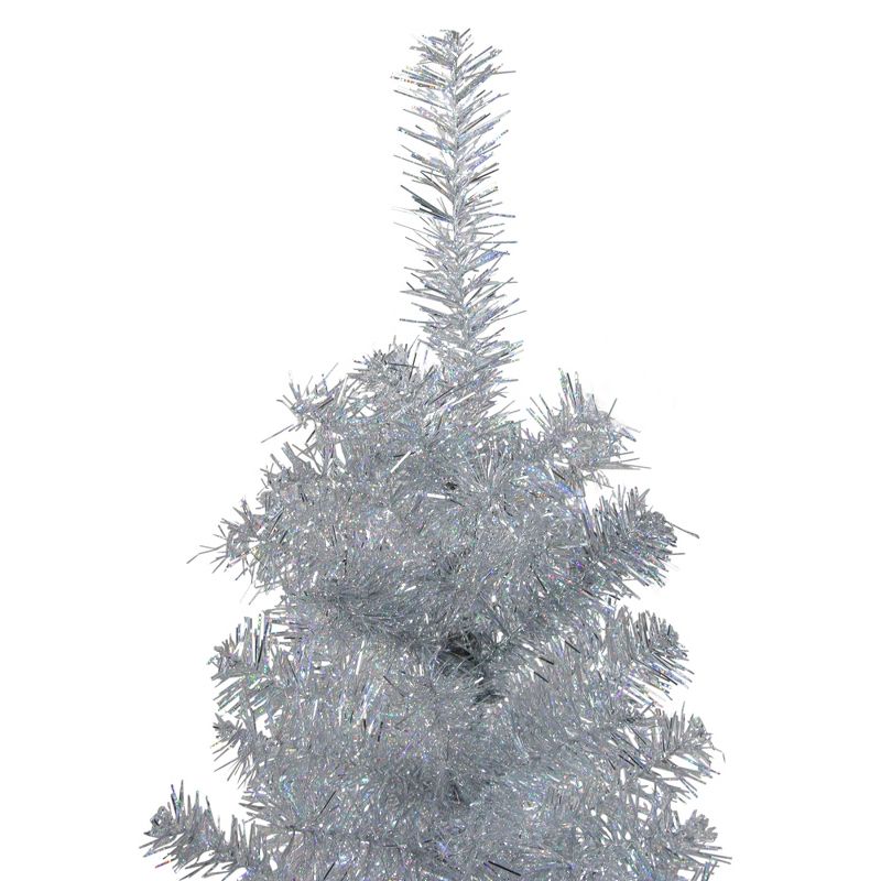 Northlight 4' Holographic Silver Tinsel Slim Artificial Christmas Tree - Unlit, 4 of 6