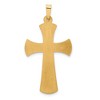 Black Bow Jewelry 14k Yellow Gold & White Rhodium Hollow 2D Cross Pendant, 18 x 35mm - 3 of 4