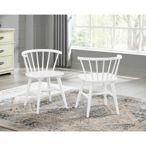 Okak Mid-Century Fabric Upholstered Dining Chairs Set of 2, Solid Wood Kitchen Side Chairs with Unique Back for Dining/Living Room - 1 of 4