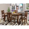 HomeStock 5-Piece Rectangle Mahogany Finish Solid Wood Top Dining table with 4 Chairs - 2 of 4