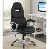 Simple Relax Adjustable Height Leatherette Office Chair in Black - 2 of 4