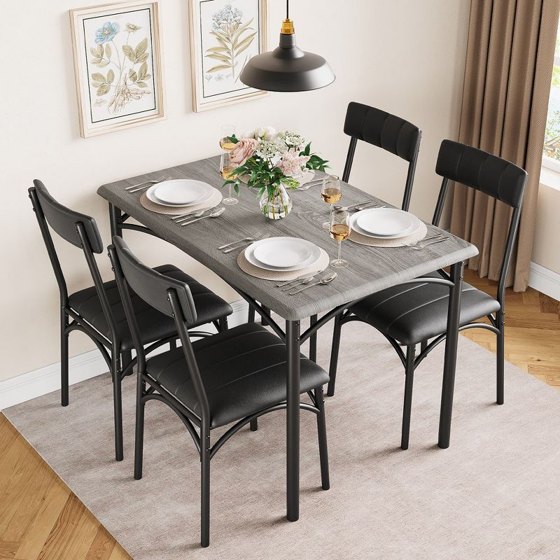 Whizmax Kitchen Dining Room Table Set for 4 with Upholstered Chairs, 2 of 10