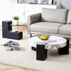 Round Double-Layer Coffee Table with MDF and Glass Top, Detachable L-Shaped Legs for Living Room and Lounge Use - 4 of 4