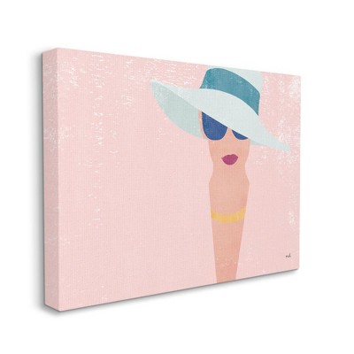 Stupell Industries Glam Fashion Female Minimal Portrait Pastels Pink Blue