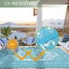 Outdoor Patio Rug Waterproof Reversible Carpet Vintage Boho Medallion Rug Plastic Straw Rug - 4 of 4