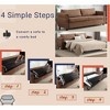 80.7" U-Style 2-in-1 Sofa Bed with Large Mattress & Rivet-Detail Arms - 3 of 4