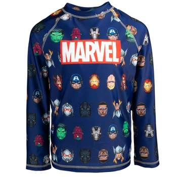 Marvel Avengers Spider-Man Captain America Hulk Thor Black Widow Black Panther Rash Guard Swim Shirt Toddler to Big Kid