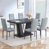 NicBex 7-Piece Dining Table Set for 6 Modern Kitchen Table with 6 High Backrest Armless Chair - image 2 of 4