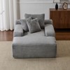 KTMBDW Oversized Chaise Lounge Chair Cozy Cloud Couch, Modern Plush Corduroy Upholstered Sleeper Sofa Daybed with 3 Throw Pillows and Wide Armrest - 2 of 4