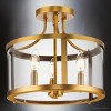 Urban Ambiance Luxury Modern Farmhouse Indoor Ceiling Light,  12-1/8''H x 13"W x 13''D,  Vintage Brass Finish, UHP4592 - 4 of 4