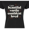 Women's - Instant Message - Beautiful Worthy Confident Loved Fitted Graphic T-Shirt - 2 of 4