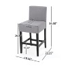 Vynxaria Counter Stool Set of 2 Light Gray Fabric Upholstered Rubberwood Frame 26 Inch Height - 4 of 4