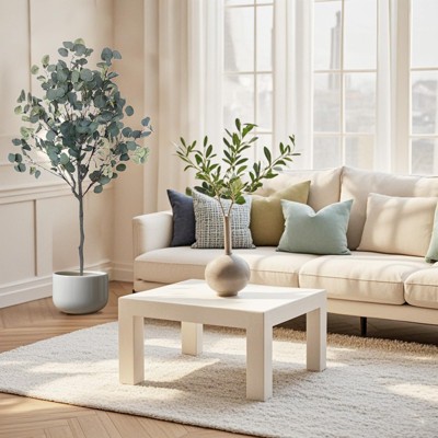 TROPOW Kunstpflanze Eukalyptus, 120 cm Hoch KüNstliche Pflanze Eukalyptus Deko für Drinnen DraußEn, Modern Decor Kunstpflanzen Plastikpflanzen Im
