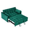 Ridstar Modern Compact Velvet 3-in-1 Convertible Sofa Bed with Backrest, Pillows & Storage Pockets for Living Room-Green - 2 of 4