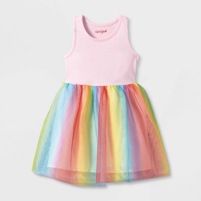Toddler Girls' Rainbow Tutu Tank Top Dress - Cat & Jack™ Pink 12M