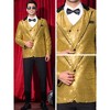 Lars Amadeus Men's Peak Lapel Disco Prom Wedding Party Tuxedo Sequin Blazer - 4 of 4
