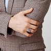 EVERLY JEWELRY | Sterling Silver Men's White and Blue Sapphire Square Statement Ring - 4 of 4