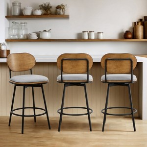 Spruce&Spring Swivel Counter Bar Stool with Metal Legs - 1 of 4