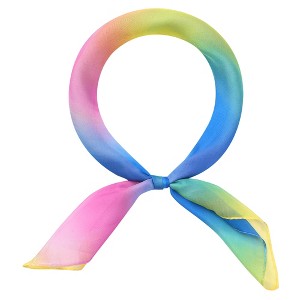 INSPIRE CHIC Women's Chiffon Colorful Gradient Square Soft Sheer Neck Scarves 1Pc - 1 of 4