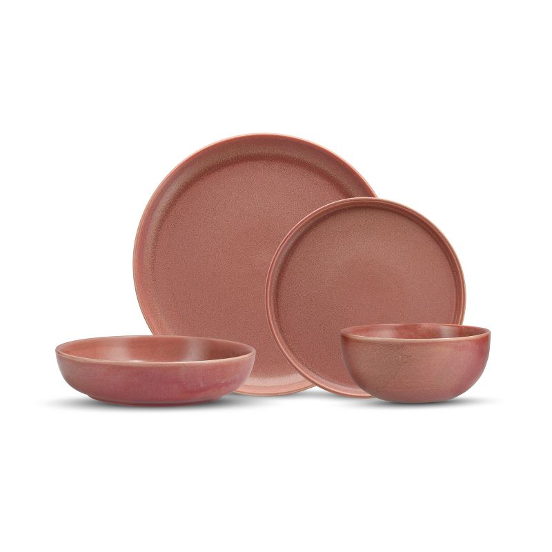Fortessa Tableware Solutions 16pc Ceramic Sound Desert Rose Dinnerware Set Pink, 1 of 12