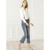 Allegra K Women's Satin Puff Sleeve Point Collar Vintage Button Up Shirt 2 Pcs - 4 of 4