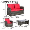 Pieces Outdoor Patio Furniture Sets Garden Rattan Chair Wicker Set - 3 of 4