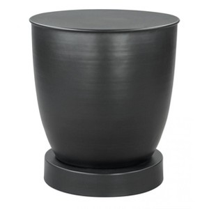 Baku Side Table Black 20.3"H – Sleek Powder-Coated Steel Round Tabletop By Zuo Modern - 1 of 4